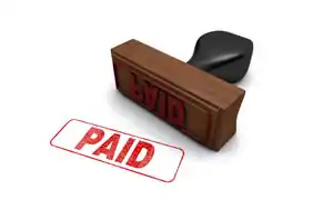 A 'PAID' stamp, illustrating the successful outcome of AA Paralegal's judgment and court order enforcement services