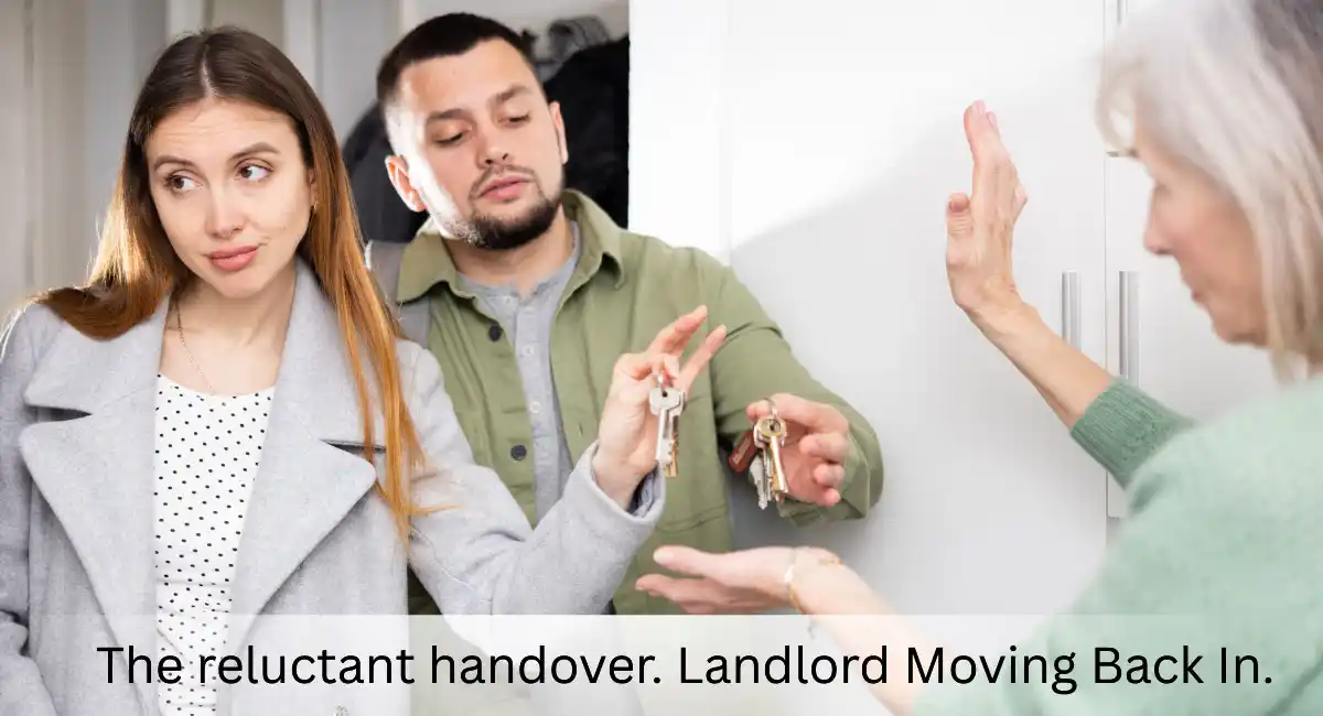 Reluctant tenant handing over keys to landlord moving back in Ontario – landlord own use eviction scenario